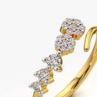 Floral Cluster and Scatter Open Wrap Ring