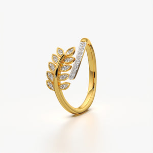 Leaf-Inspired Diamond Ring