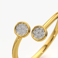 Twin Pave Disc Open Ring