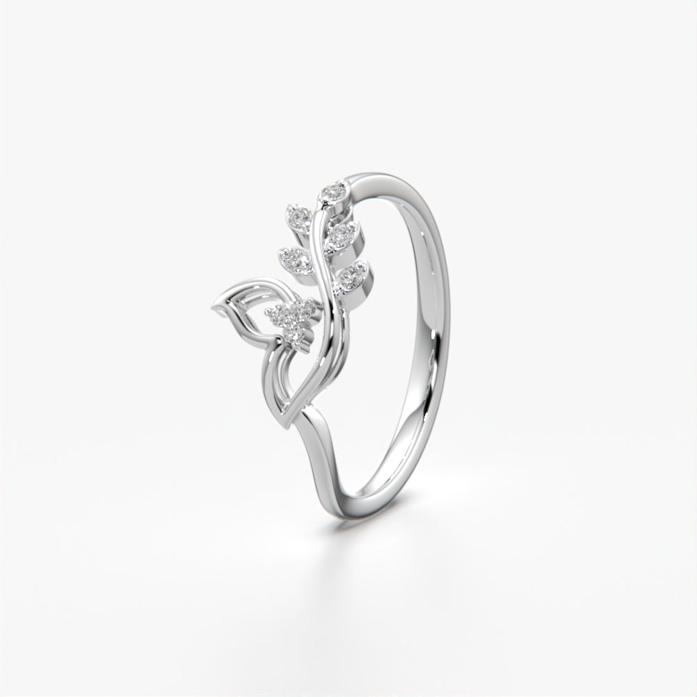 Curvy Leaf Ring