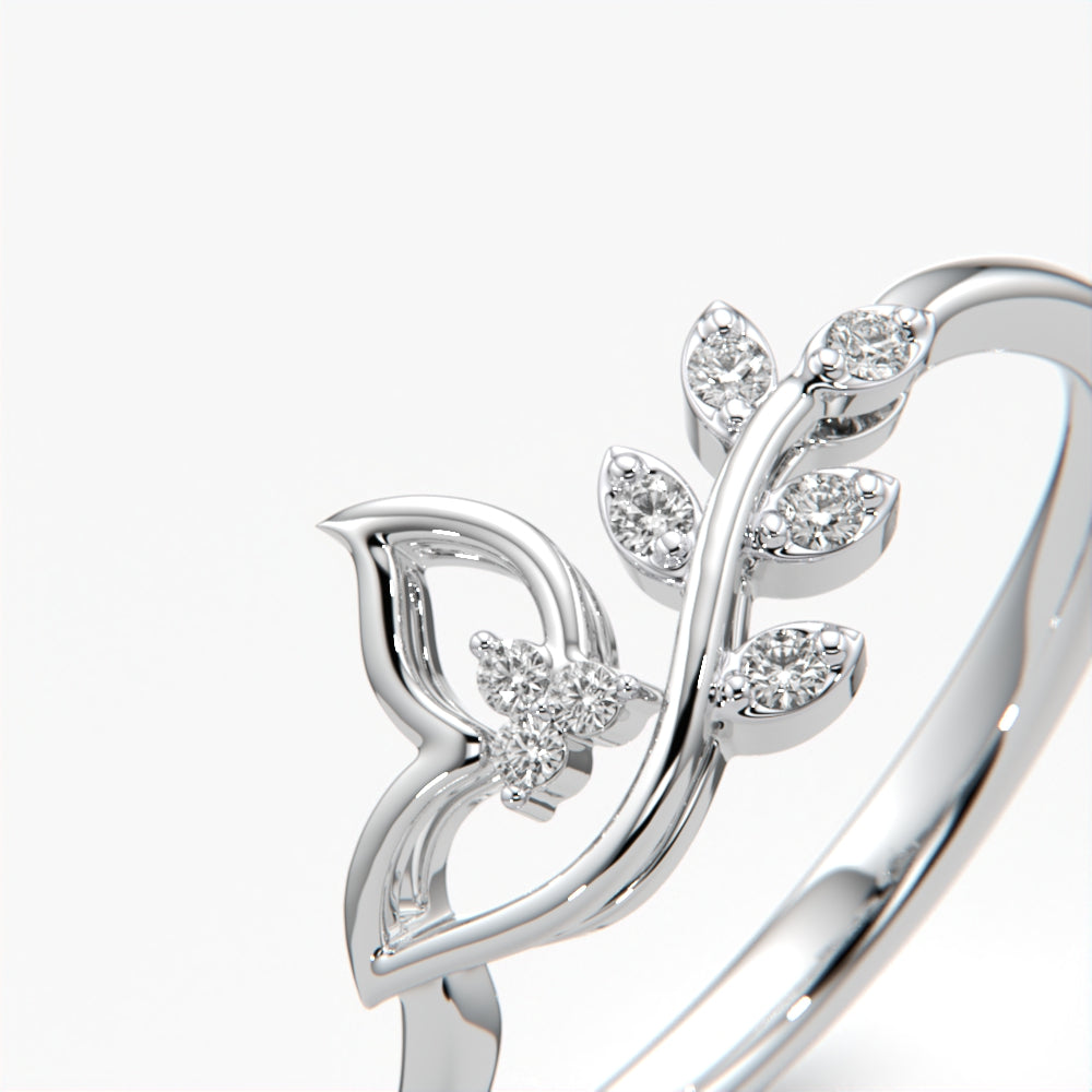 Curvy Leaf Ring