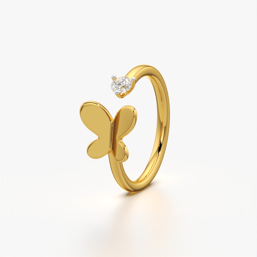 Intricate Butterfly Open Ring
