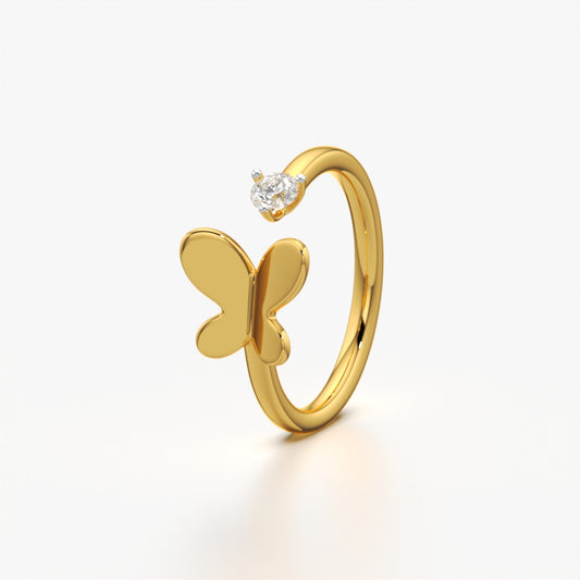 Intricate Butterfly Open Ring