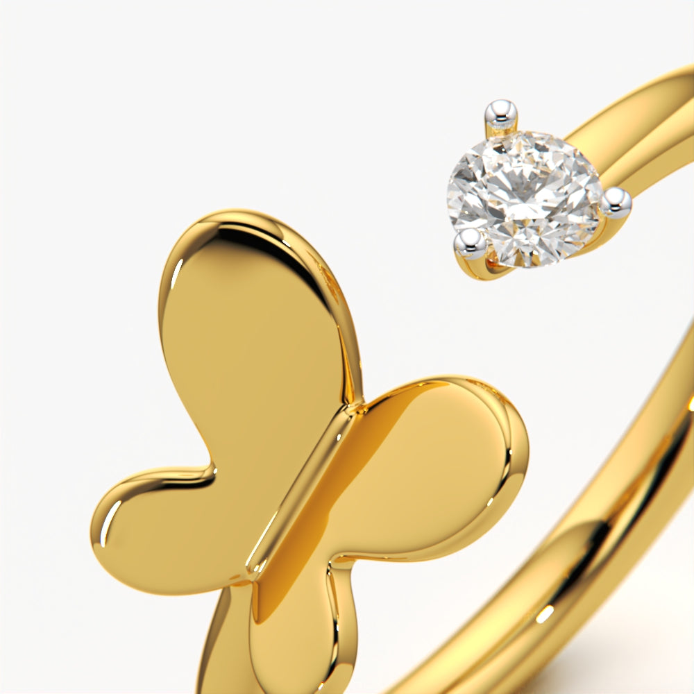 Intricate Butterfly Open Ring