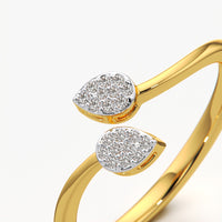 Twin Pear Pave Open Ring