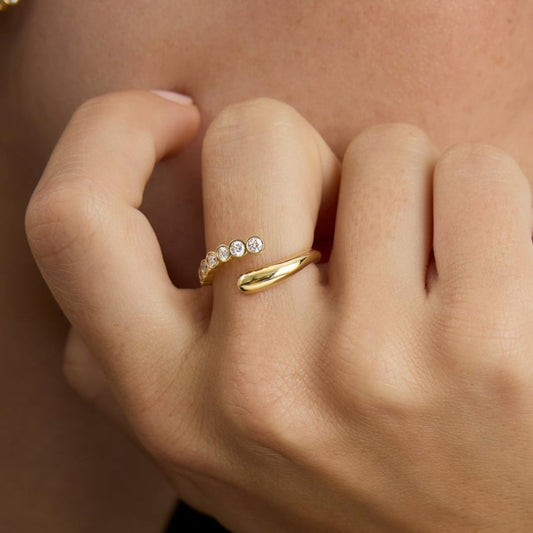 Elegant 18K Gold Vermeil Open Ring
