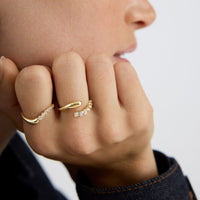 Open Wrap Bezel Bypass Ring