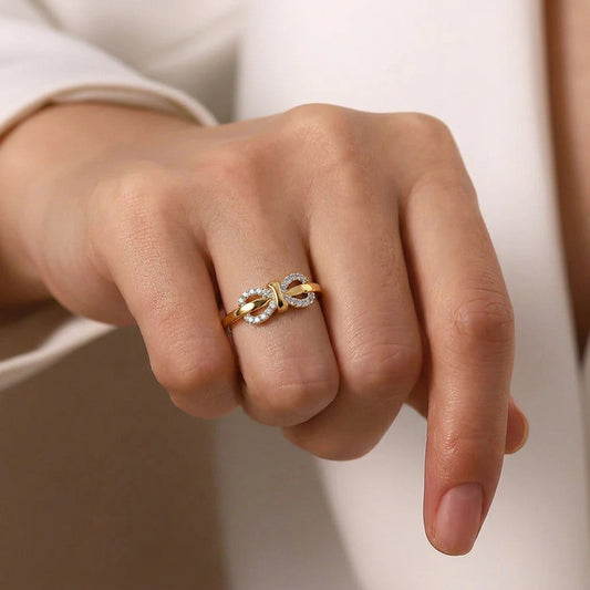 Knotted Infinity Bow Ring