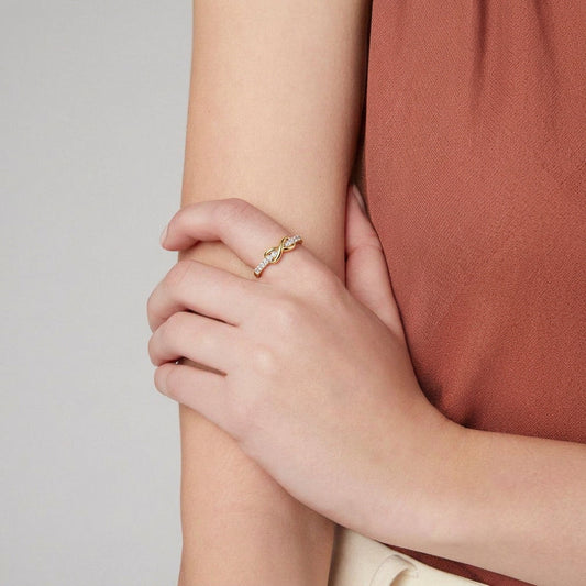 Infinity Knot and Open Heart Ring Set