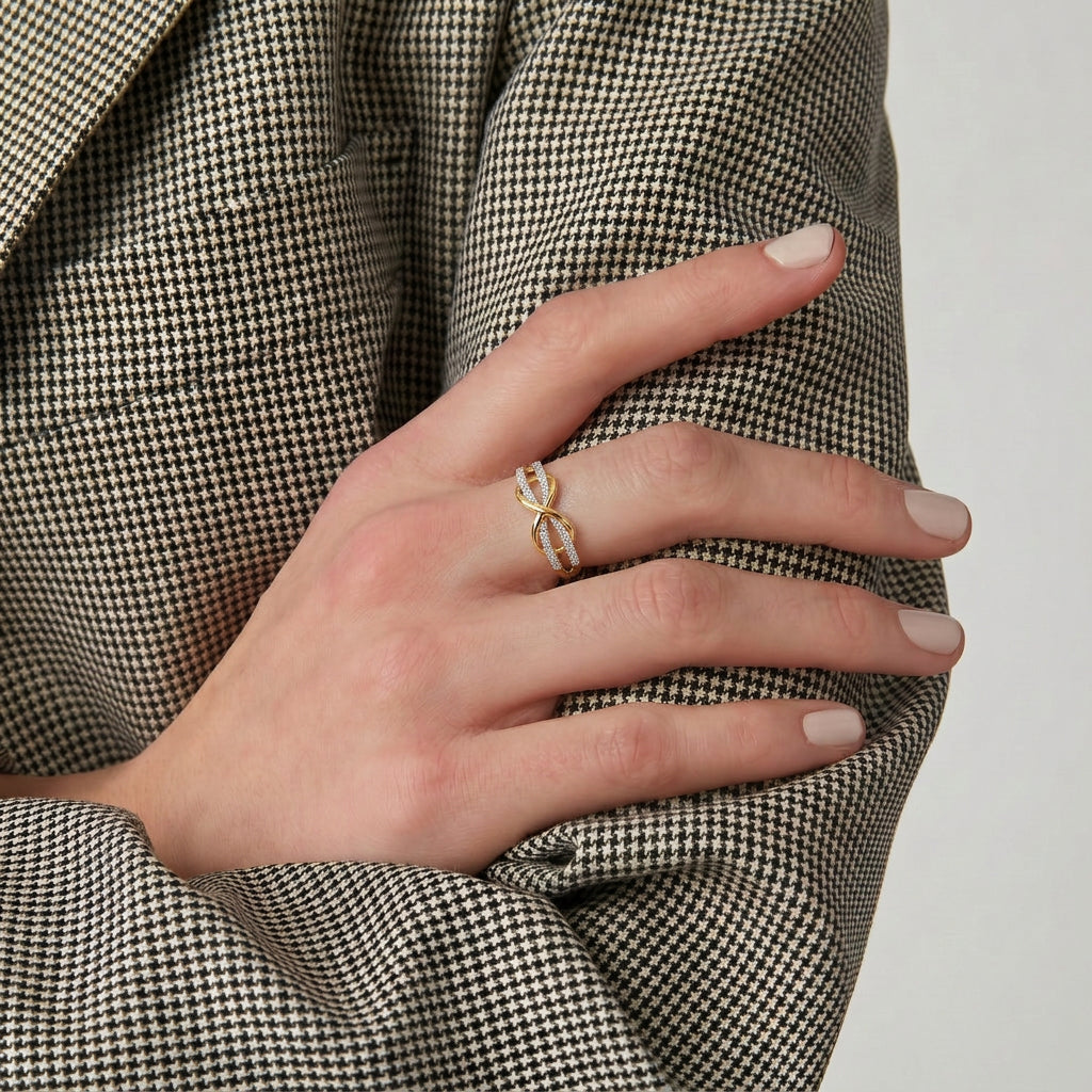 Interwoven Infinity Ring