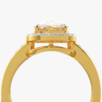 Cushion Halo Pave Ring