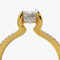 Emerald Cut Split Shank Ring