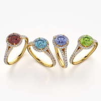 Round Halo Split Shank Ring