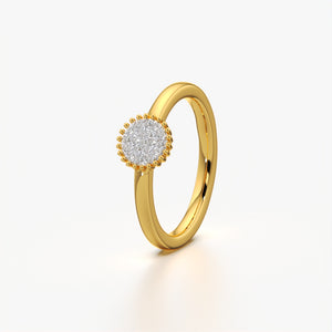 Round Style Pave Diamond Ring