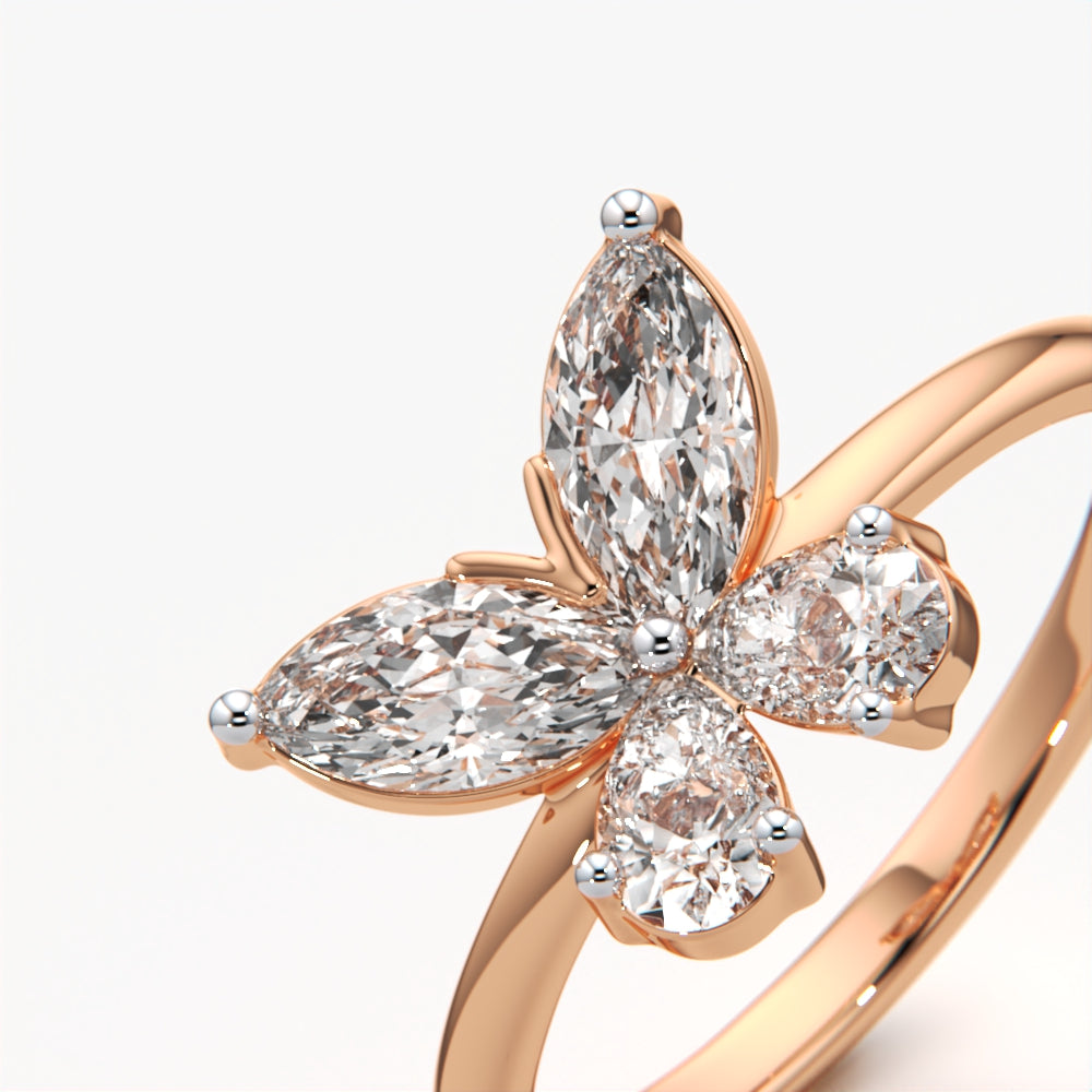 Butterfly-Inspired Diamond Ring