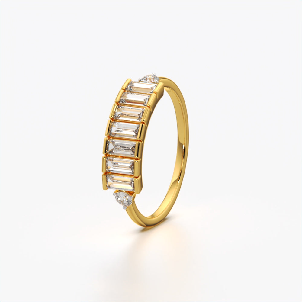 Modern Baguette Bar Ring