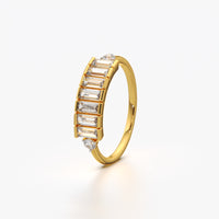 Baguette Row Half Eternity Ring