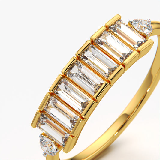 Baguette Row Half Eternity Ring
