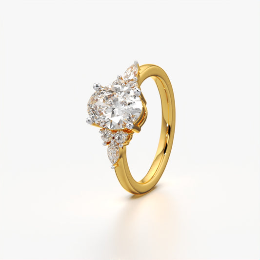 Oval Diamond Solitaire Ring