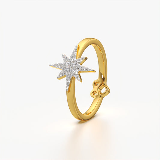 Sparkling Star Design Diamond Ring