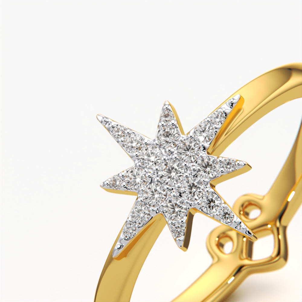 Sparkling Star Design Diamond Ring