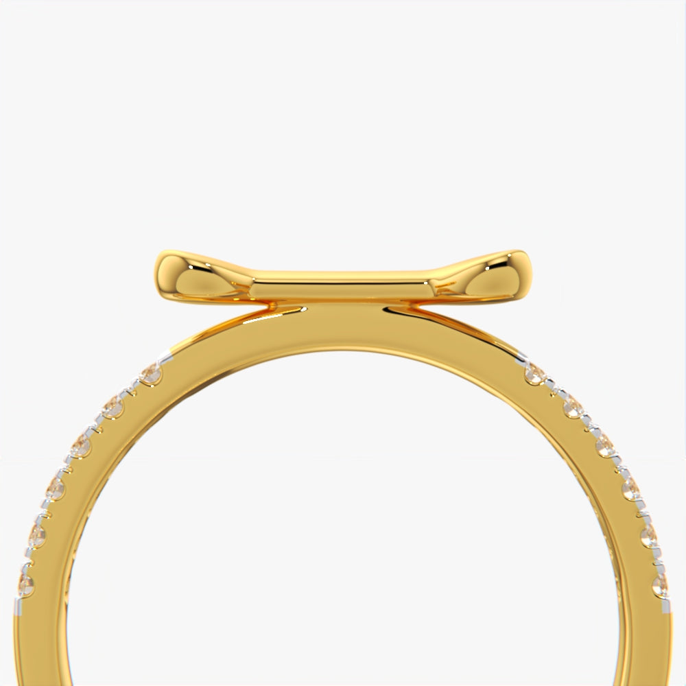 Cute Bone Motif Pave Ring