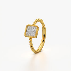 Sparkling Square Shape Ring