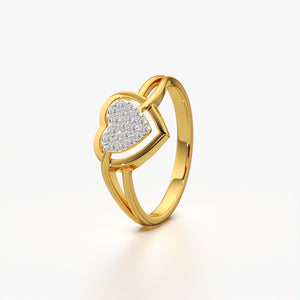 Heart Pave-Set Diamond Ring