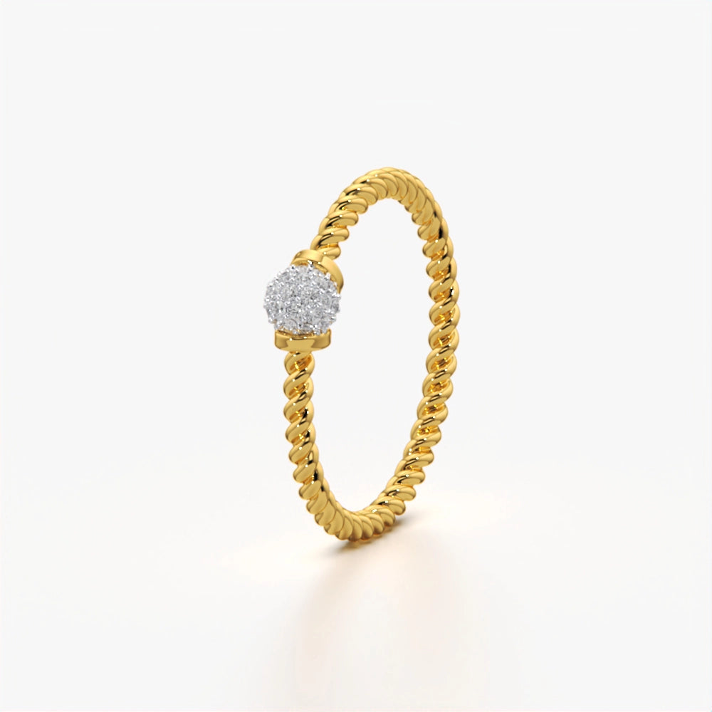 Twisted Rope Ball Ring