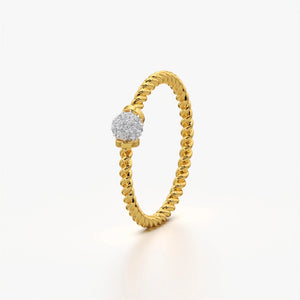 Twisted Rope Ball Ring