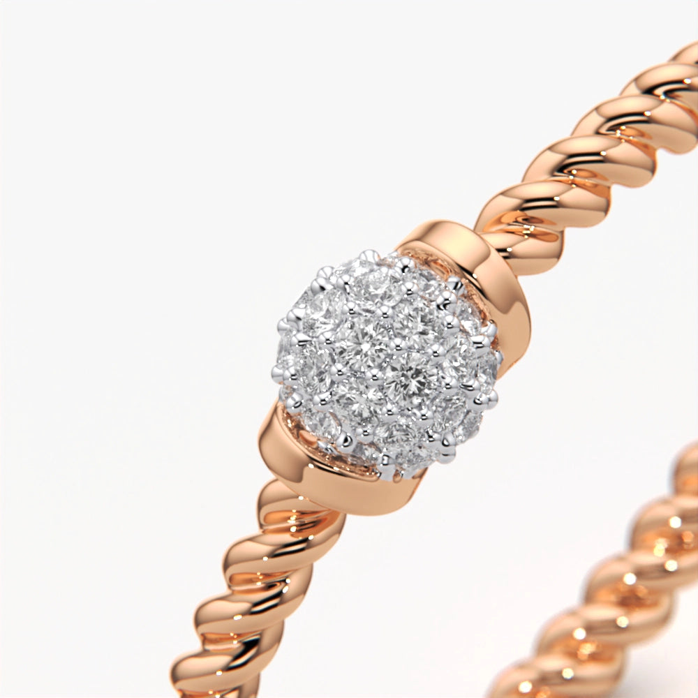 Twisted Rope Ball Ring