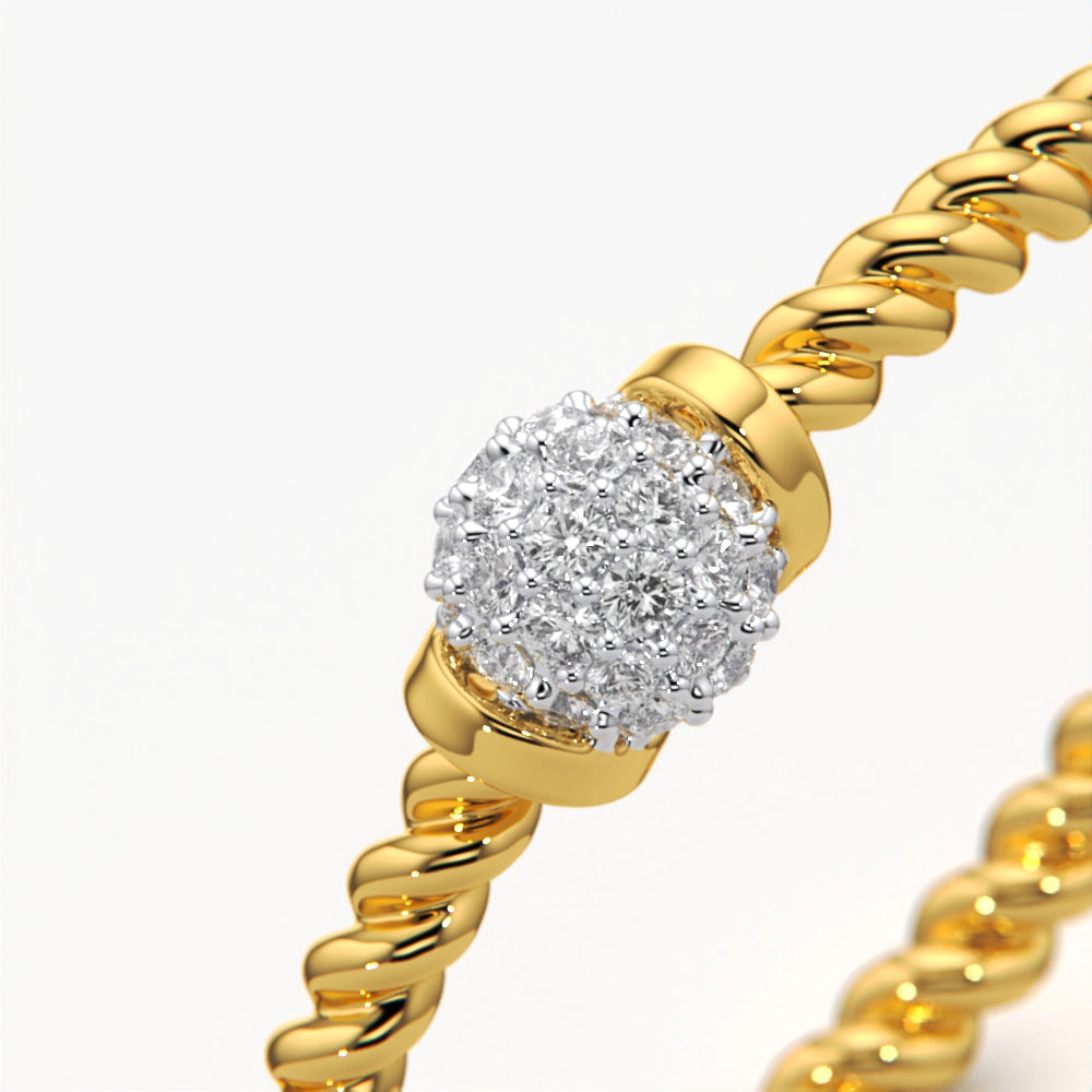 Twisted Rope Ball Ring