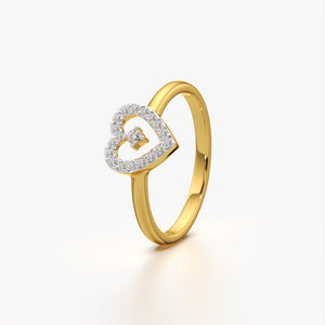 Dainty Heart Charm Ring