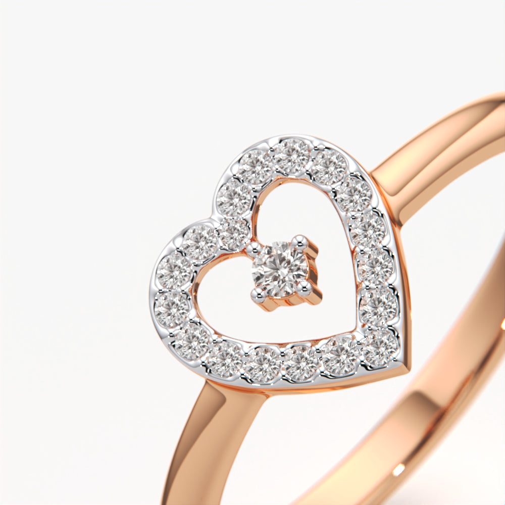 Dainty Heart Charm Ring