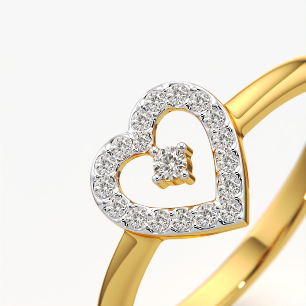 Dainty Heart Charm Ring
