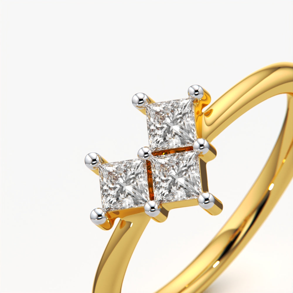 Princess Trio Cluster Ring