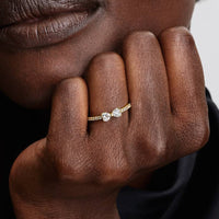 Twin Heart Bow Ring