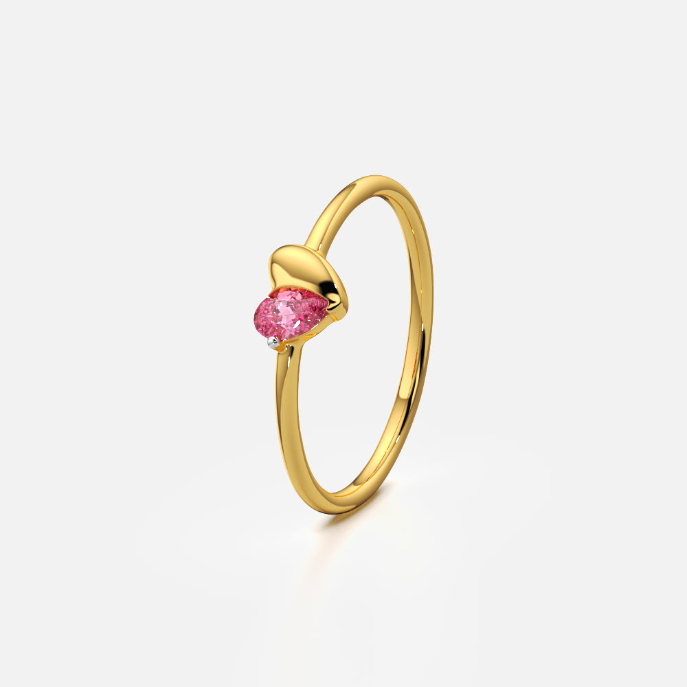 Pear Cut Heart Fancy Ring=