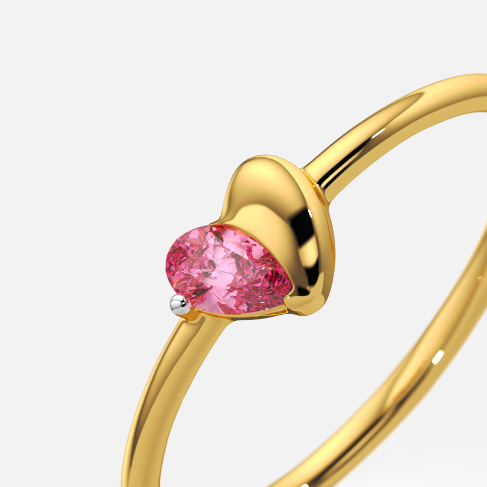 Pear Cut Heart Fancy Ring