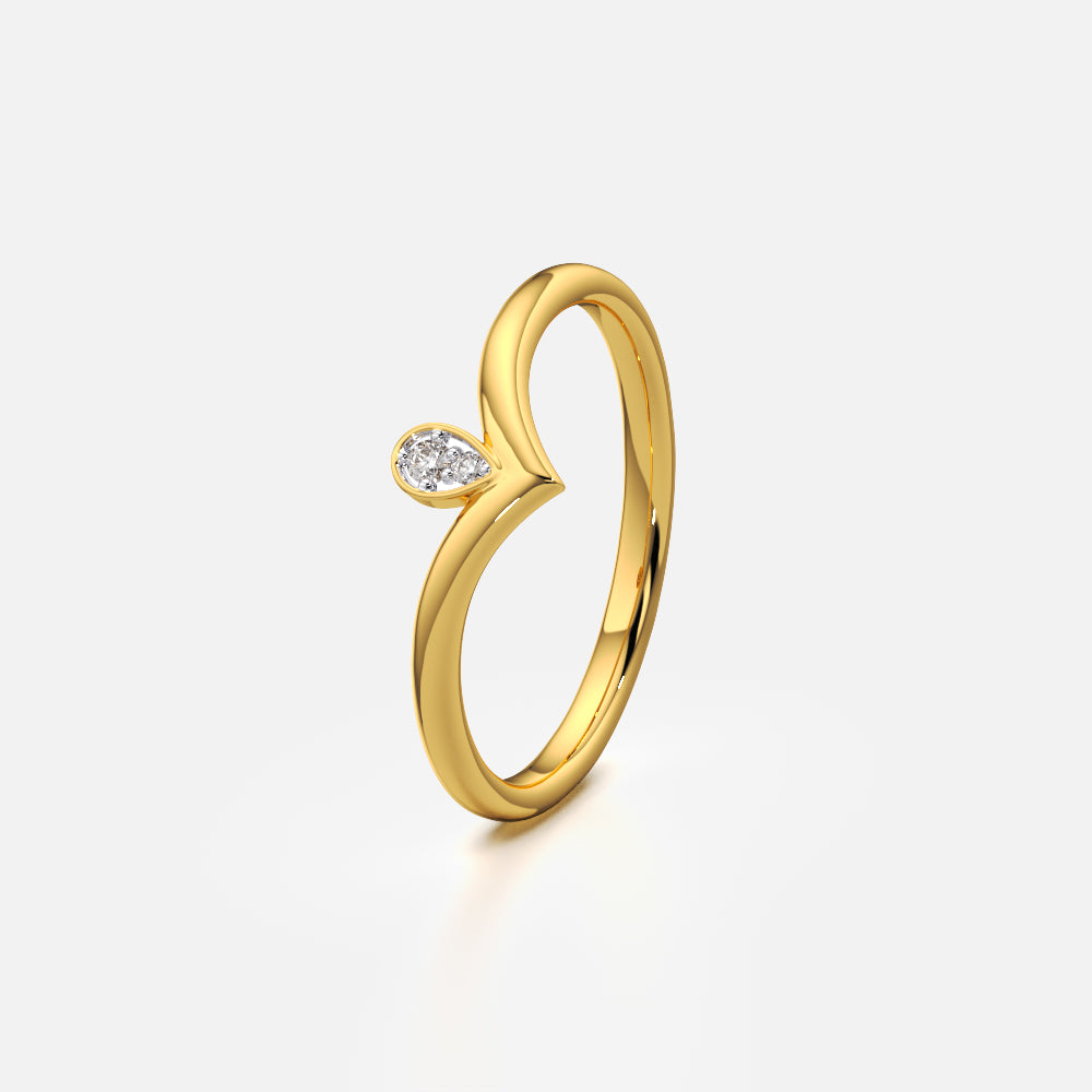 Crown Tip Wishbone Ring