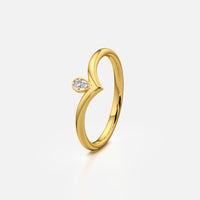 Crown Tip Wishbone Ring