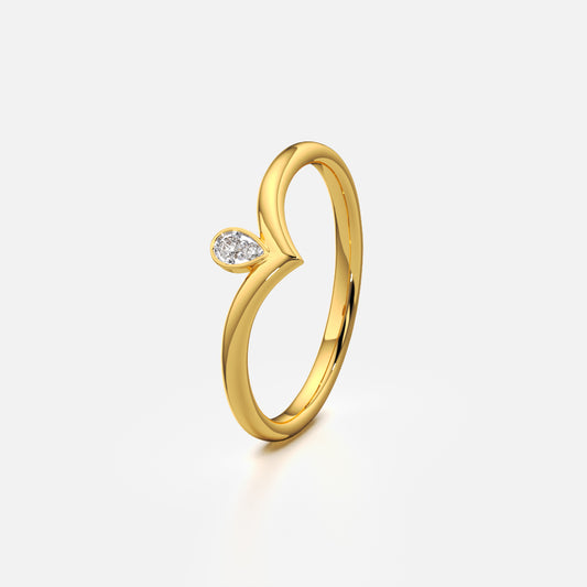 Wishbone Chevron Ring with Pear Cluster Setting