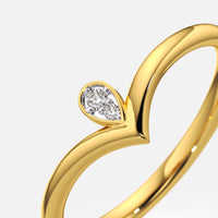 Crown Tip Wishbone Ring