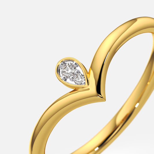 Crown Tip Wishbone Ring