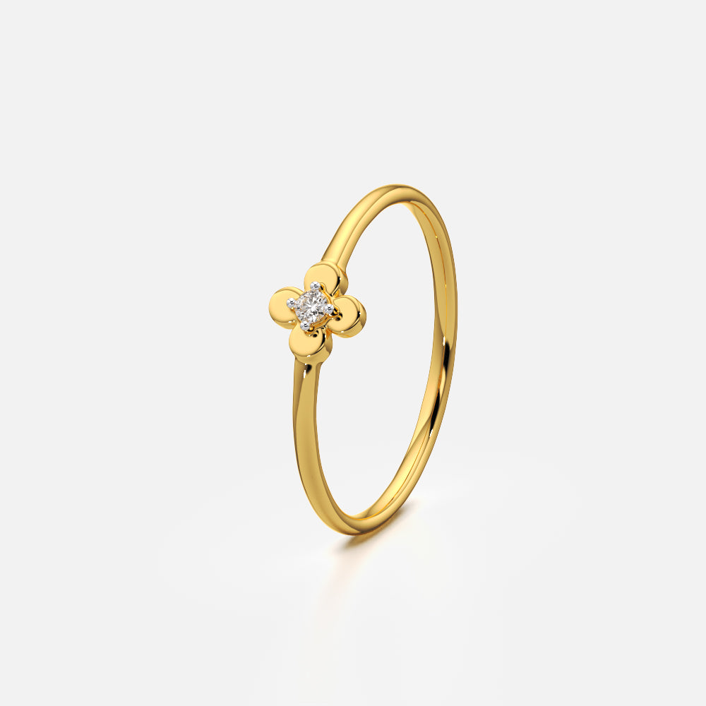 Tiny Daisy Solitaire Ring