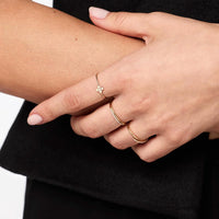 Tiny Daisy Solitaire Ring