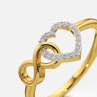 Heart and Infinity Linked Ring