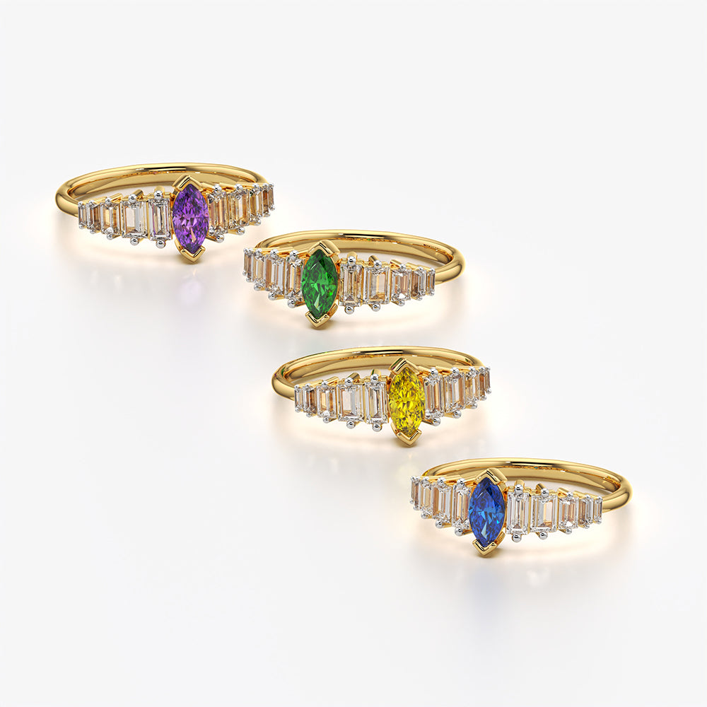 Marquise and Baguette Band Ring