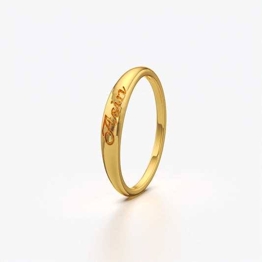 Sleek  Personalised Name Ring