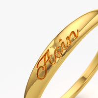 Personalised Script Name Ring
